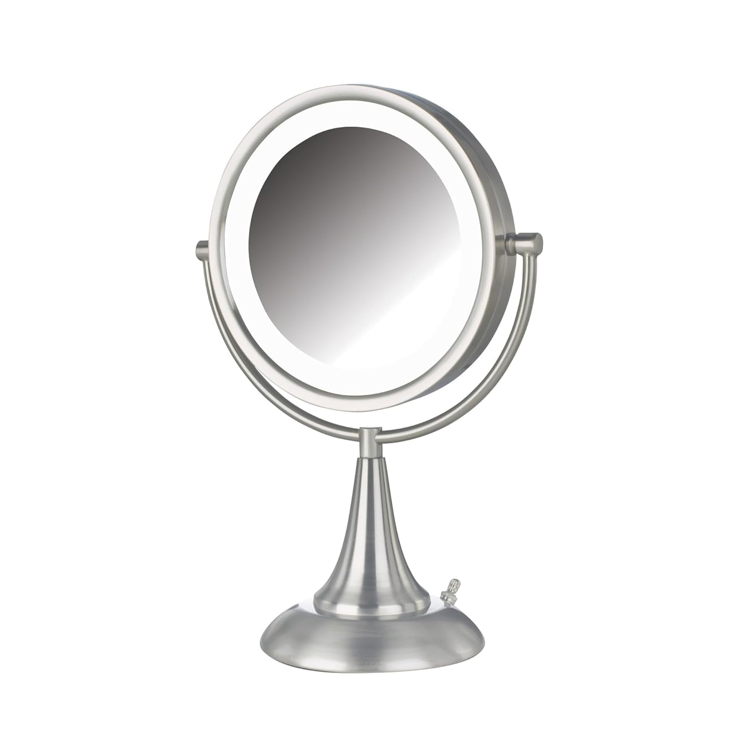 Jerdon Tabletop Makeup Mirror with LED Lighting 8.5" Round Mirror