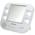 thumbnail image 1 of Jerdon Two-Sided Bluetooth Makeup Mirror with Lights, 5X-1X Magnification & Variable Light,White Plug-In or Batteries-Model J1025, 1 of 5
