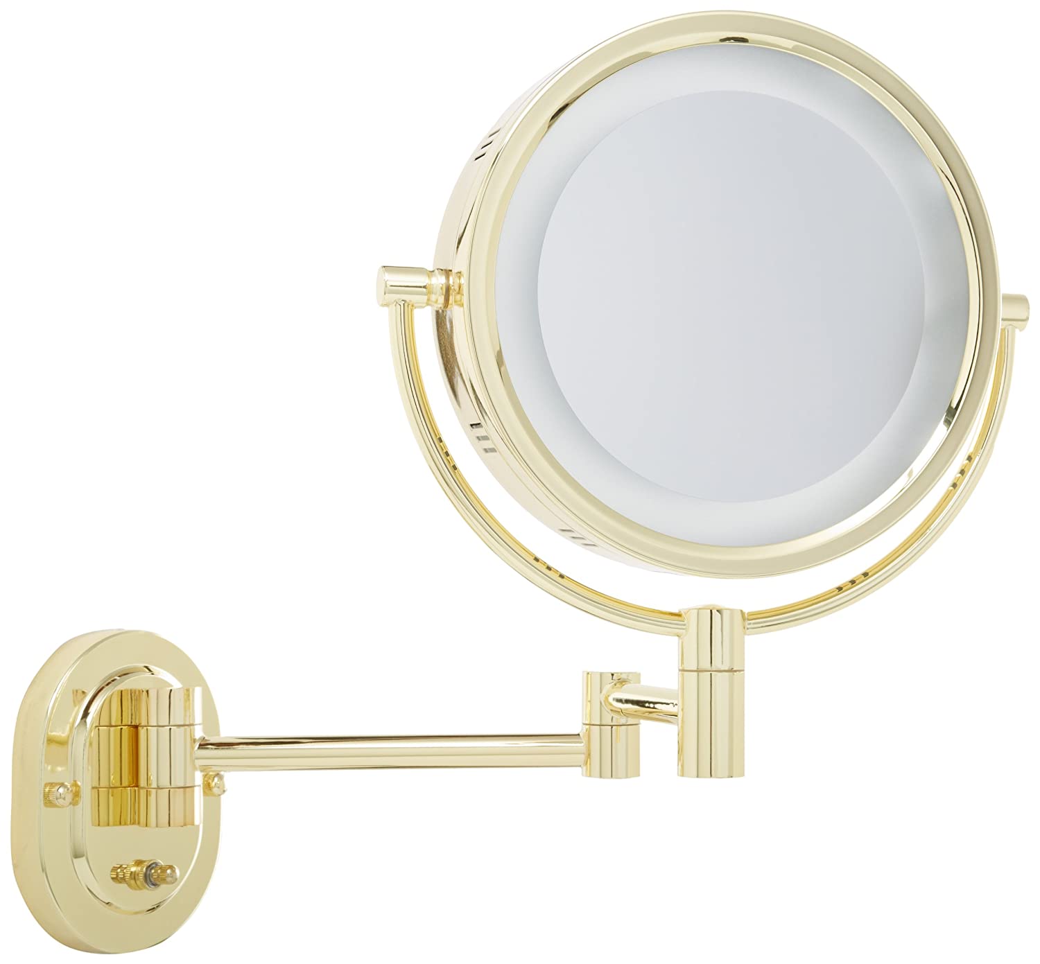 Jerdon TwoSided WallMounted Makeup Mirror With Halo Lighting