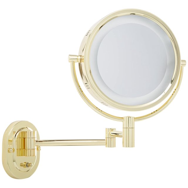 Jerdon TwoSided WallMounted Makeup Mirror With Halo Lighting