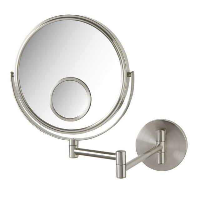 Jerdon WallMounted Makeup Mirror with 10X/1X and 15X Spot Magnification 13.5 Inch Wall