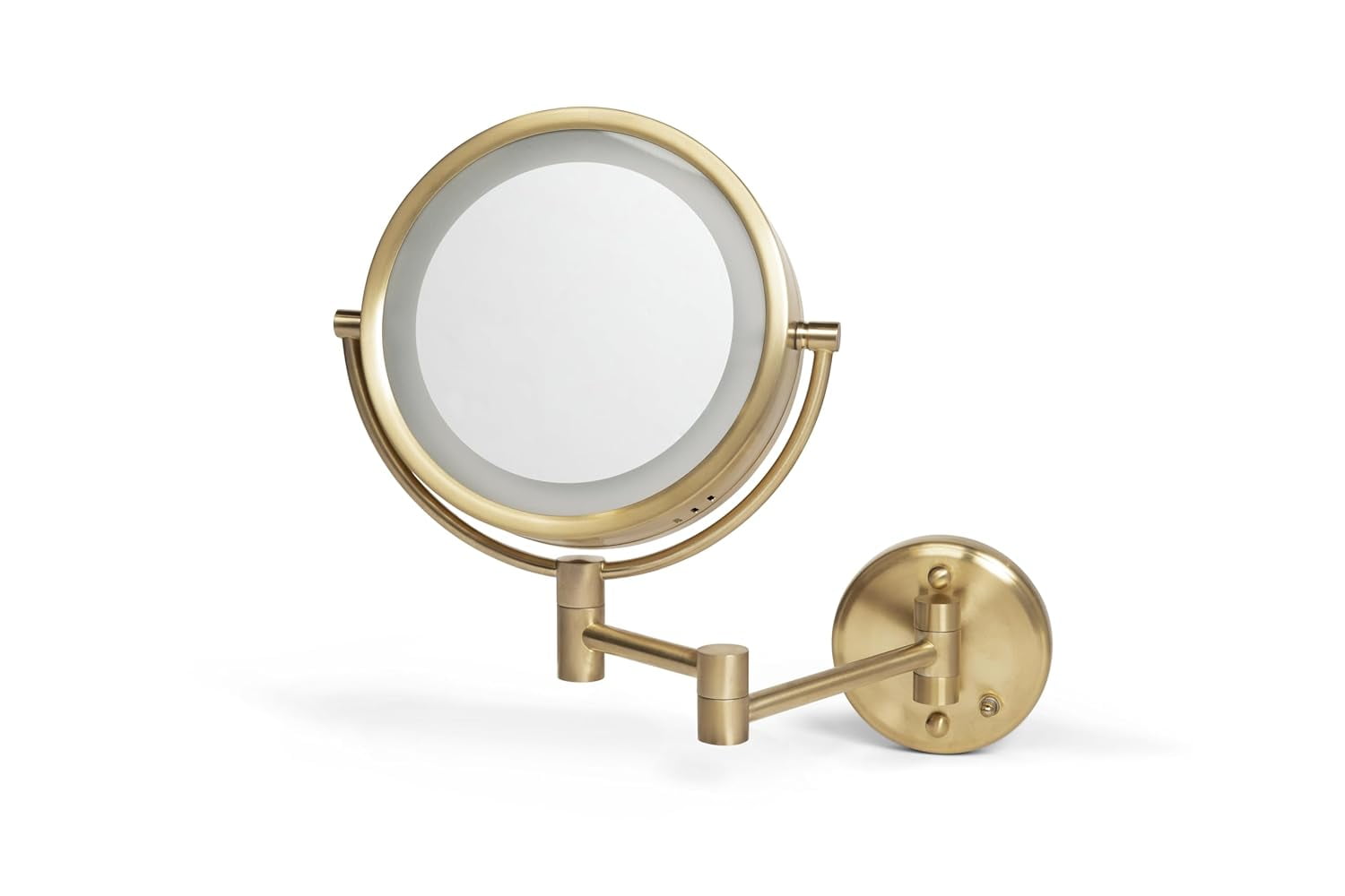 Jerdon WallMounted Makeup Mirror with LED Lighting 8.5" Round Mirror
