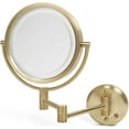 thumbnail image 1 of Jerdon Wall-Mounted Makeup Mirror With Lights - Direct-Wired Lighted Makeup Mirror with 8X Magnification & Gold Finish - Model HL88BGLD, 1 of 9