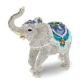 thumbnail image 1 of Jere Luxury Giftware Bejeweled BAKUL Full Crystal White Elephant Pewter and Enamel Trinket Box and Matching Pendant Charm, 1 of 4