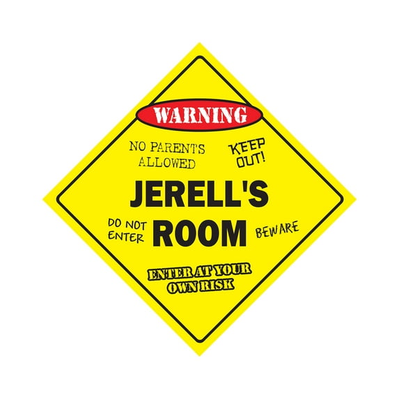 Jerell's Room Sign Crossing Zone Xing | Indoor/Outdoor | 20" Tall kids bedroom decor door children's name boy girl