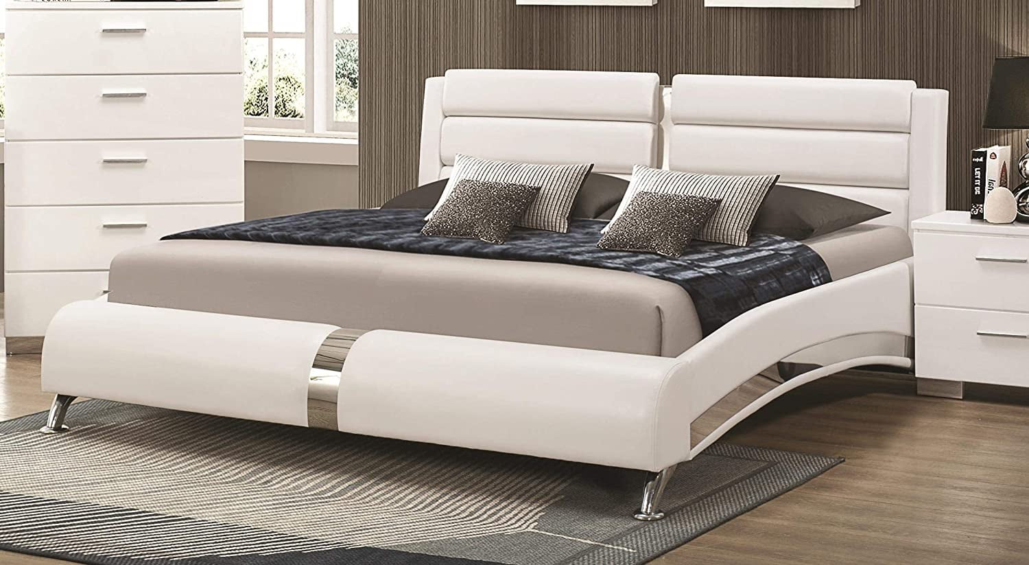 Jeremaine Eastern King Upholstered Bed White