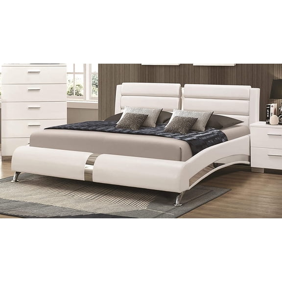 Jeremaine Eastern King Upholstered Bed White