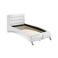 thumbnail image 1 of Jeremaine Twin Upholstered Platform Bed Glossy White, 1 of 10