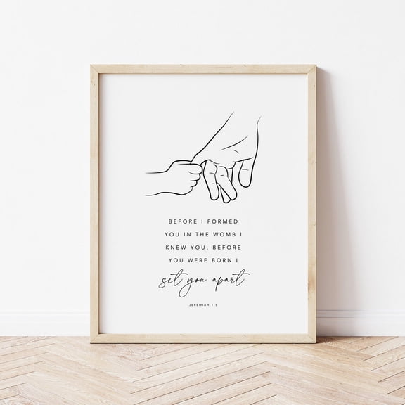 Jeremiah 1:5 Before I Formed You I Set You Apart Nursery Bible Verse Wall Art Christian Decor Scripture Baby Room Unframed Paper Print