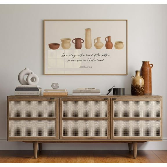 Jeremiah 18:6 Pottery Wall Art Clay In The Potter'S Hand Bible Verse Print Christian Minimalist Faith Home Decor Wall Art, Modern Wall Decor, 8x12 UNFRAMED