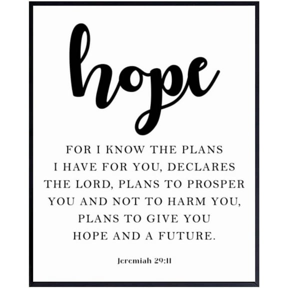 Jeremiah 29:11 Bible Verse Wall Art Inspirational Scripture Print Christian Home Decor & Faith-Based Gifts