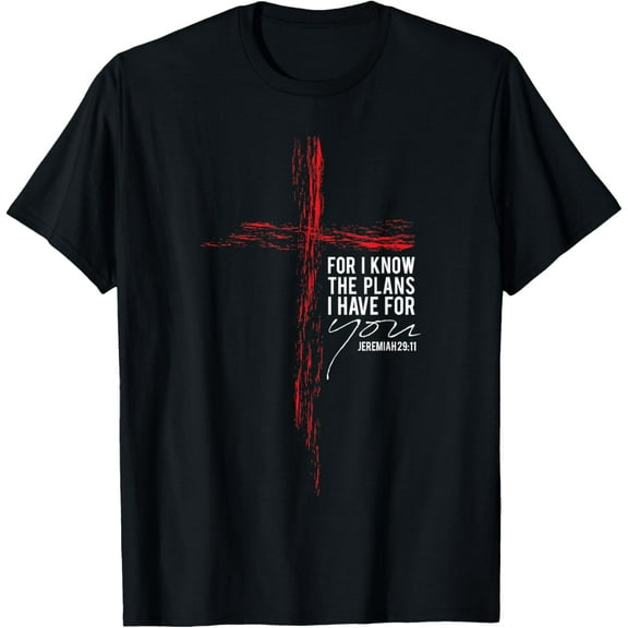 Jeremiah 29:11 Christian Religious Faith Verse Cross Graphic Men T-Shirt