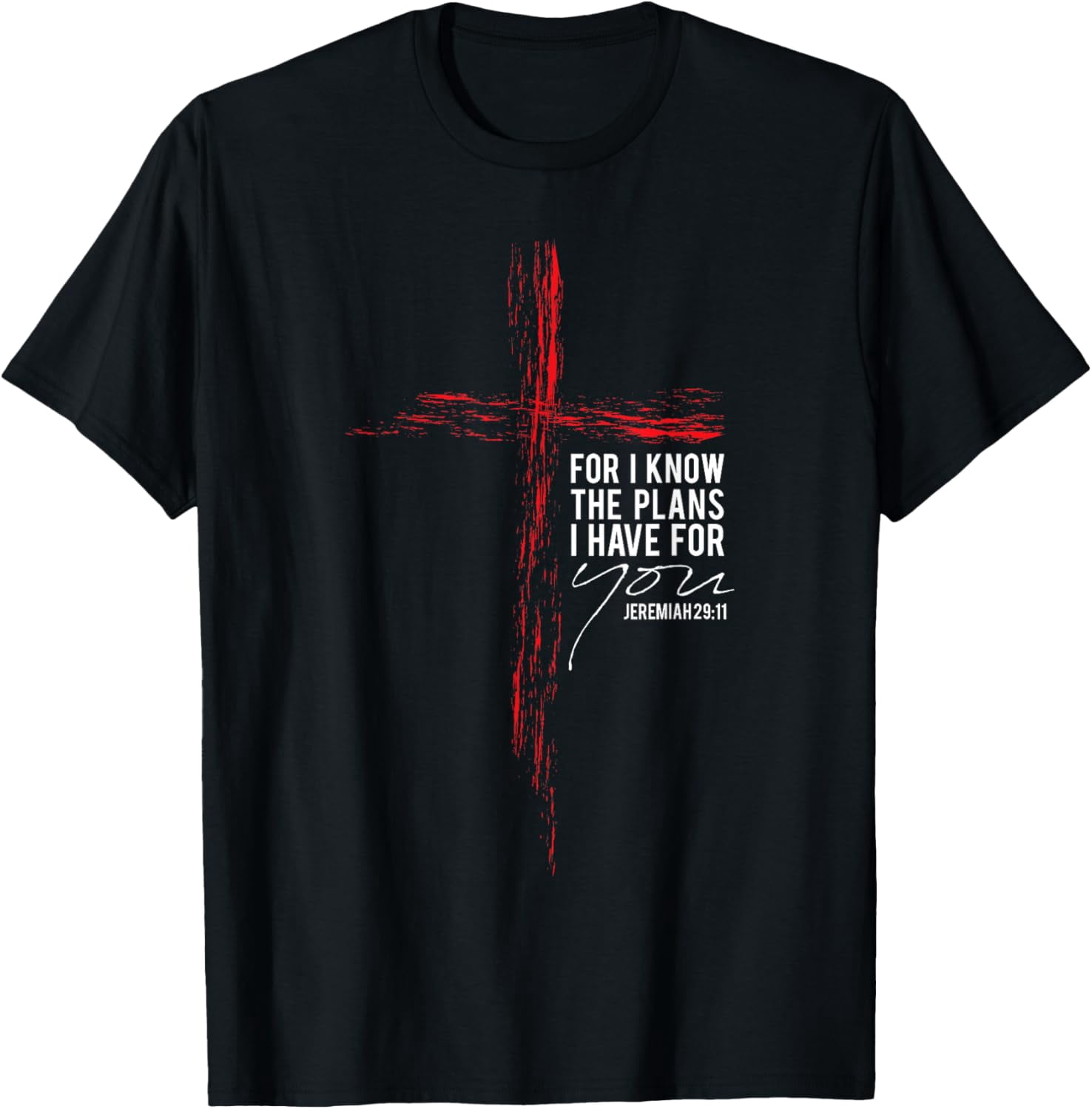 Jeremiah 29:11 Christian Religious Faith Verse Cross Graphic T-Shirt TShirt