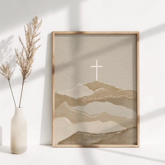 Jeremiah 29:11 Cross Scripture Poster, Unframed Paper Poster 8x10in