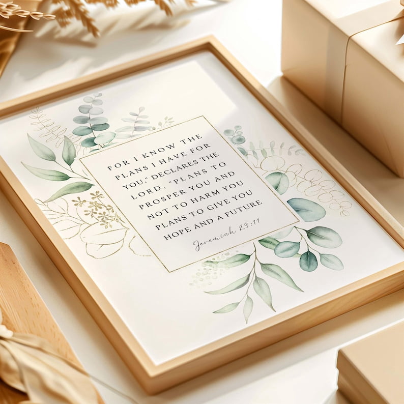Jeremiah 29 11 Faith Scripture Christian Wall Decor, Unframed Paper ...