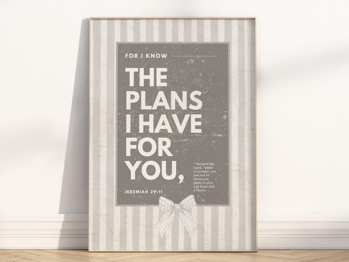 Jeremiah 29:11 For I Know The Plans I Have For You Bible Verse Wall Art ...