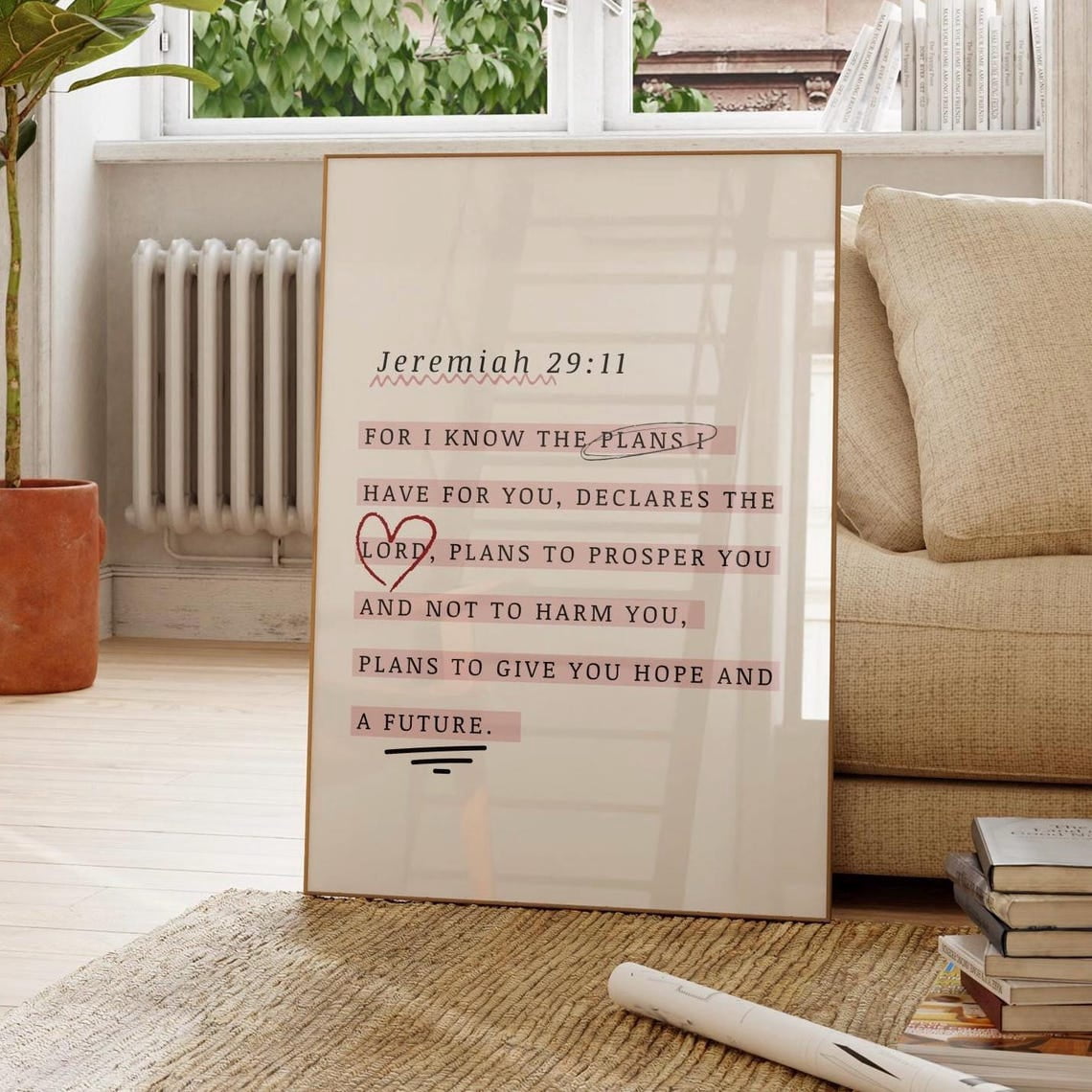 Jeremiah 29:11 Poster Christian Scripture Wall Art Faith Quote for ...