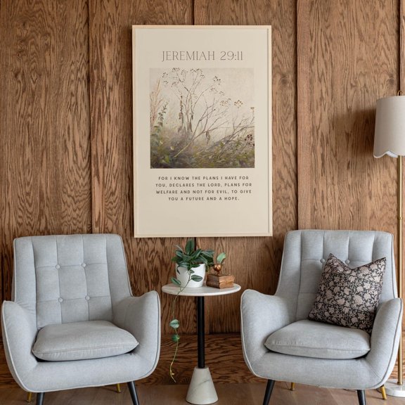 Jeremiah 29 11 Vintage Art Scripture Decor, Unframed Paper Poster 8x10in