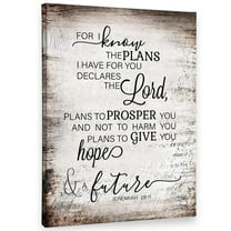Jeremiah 29 11 Wall Art, Christian Jeremiah 29:11 For I Know The Plans I Have For You Wall Art, Bible Verse Print Canvas Painting Christian Prayer Room Office Decor