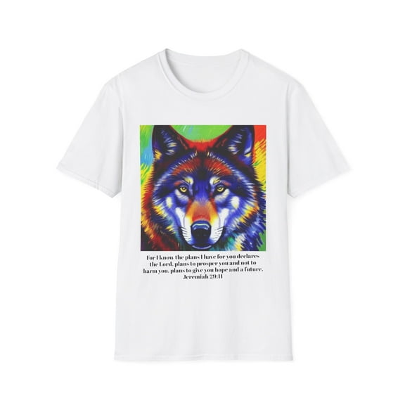 Jeremiah 29:11, Wolf in Vincent Van Gogh Style, Unisex Softstyle T-Shirt