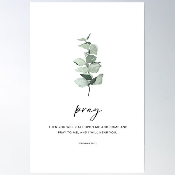Jeremiah 29:12 Pray Poster Wall Art, Modern Wall Decor For Living Room Bedroom, 8x12 UNFRAMED