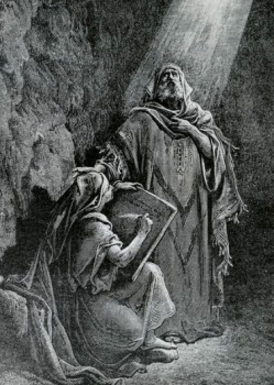 Jeremiah Dictating To Baruch Dore Gustave(1832-1883 French) Canvas Art - Gustave Dore (24 x 36)