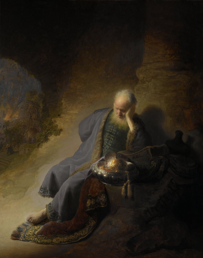 Jeremiah Lamenting The Destruction Of Jerusalem Canvas Art - (18 x 24)