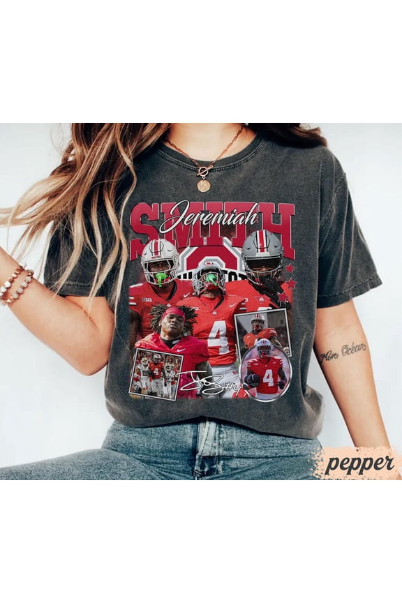 Jeremiah Smith graphic t-shirt, Vintage sports t-shirt,Black Color,Size M