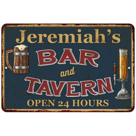 Jeremiah's Green Bar & Tavern Rustic Sign Decor 8x12 208120047906