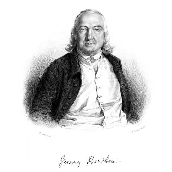 Jeremy Bentham. Nenglish Jurist And Philosopher. Stipple Engraving English 1823 After William Derby.