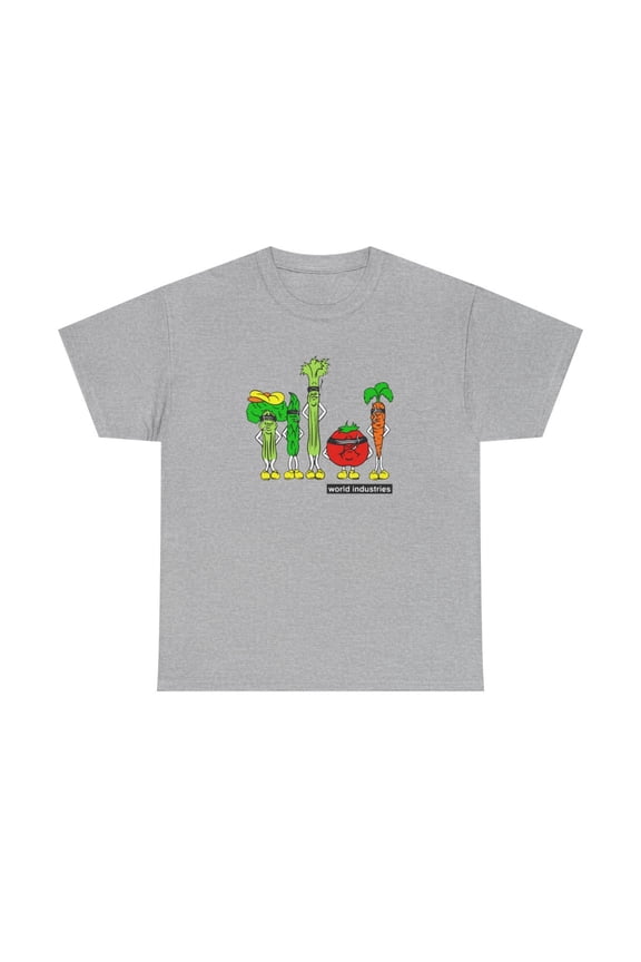 Jeremy Klein World Industries Skate Vegetables T Shirt Design - Sport Grey / 3XL