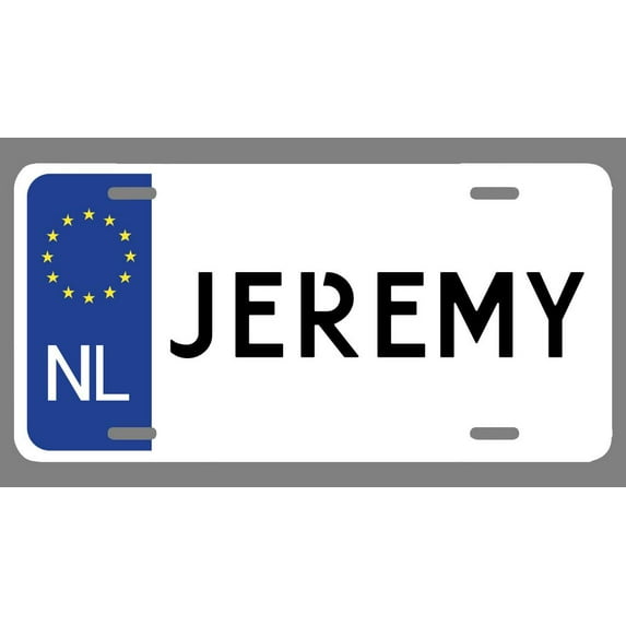 Jeremy Name Euro Style License Plate Tag Vanity Novelty Metal | UV Printed Metal | 6-Inches By 12-Inches | Car Truck RV Trailer Wall Shop Man Cave | NP1116