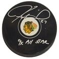 thumbnail image 1 of Jeremy Roenick Signed Blackhawks Logo Hockey Puck w/9x All Star, 1 of 1