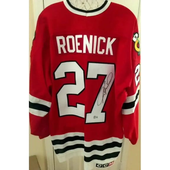 Jeremy Roenick autographed Chicago Blackhawks red stitched CCM jersey BAS