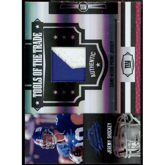 Jeremy Shockey Card 2007 Absolute Memorabilia TOTT Material Prime Jersey #75