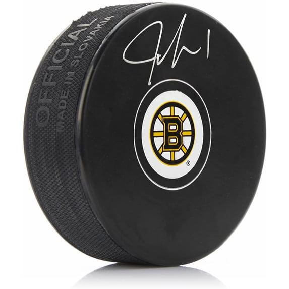 Jeremy Swayman Boston Bruins Autographed Hockey Puck