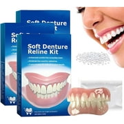 Jeremytis Soft Denture Kit, Silicone Denture Reliner Kit, Jeremytis Soft Denture Reline Kit, Easy Use Silicone Reline Kit for Dentures, Nature and Comfortable Silicone Reline Kit for Dentures (3PC)