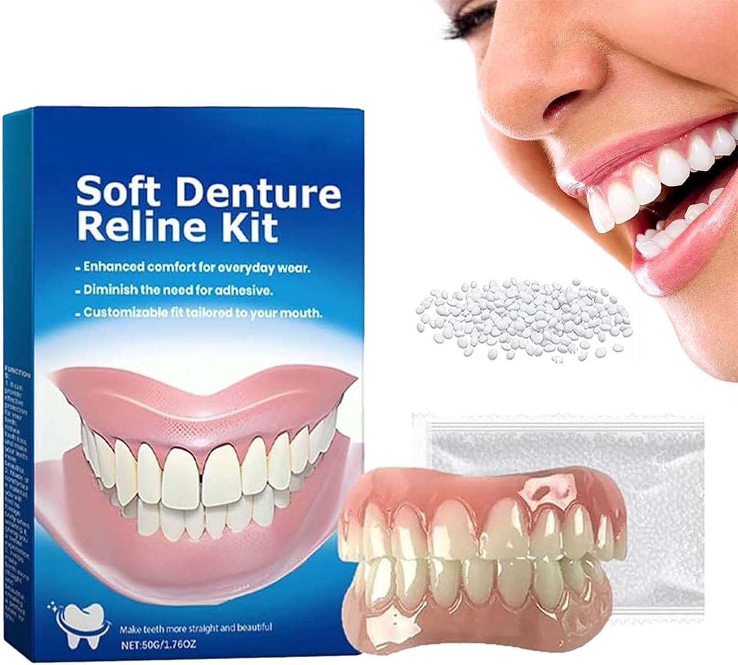 Jeremytis Soft Denture Kit, Silicone Denture Reliner Kit, Jeremytis