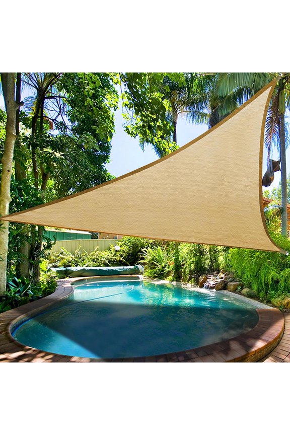 12' x 12' x 12' Sun Shade Sail Canopy Triangle Sand, 185GSM Shade Sail UV Block for Patio Yard Back Yard Garden Lawn Outdoor Facility and Activities