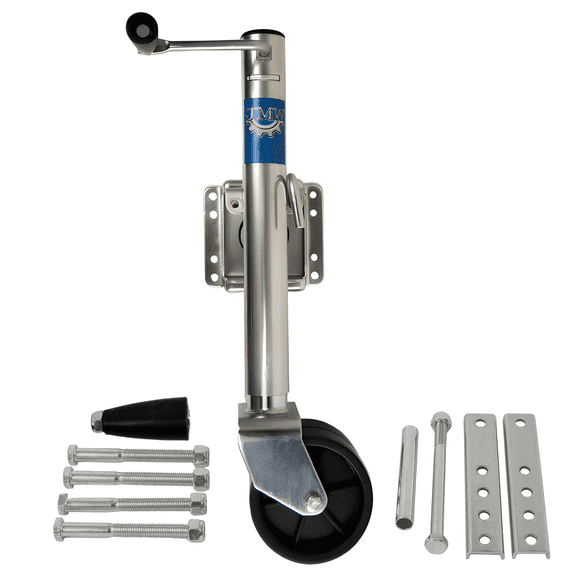 Jeremywell 1500lbs Trailer Jack with Double Wheel, Adjustable 12" Lift Travel, Boat On for Boat RV Utility, Swivel Tongue Towing Dual Wheel