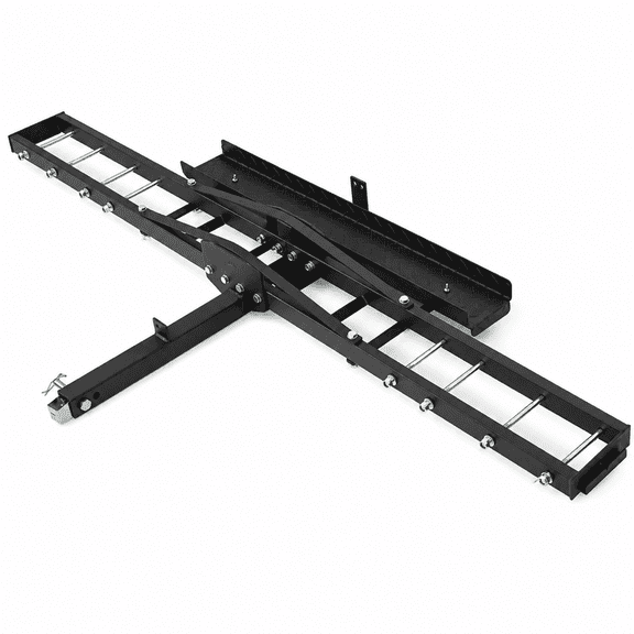 Jeremywell Motorcycle Carrier Hitch Mount with Loading Ramp, 500 lb Capacity Steel Hauler for Dirt Bikes, E-Bikes & Scooters