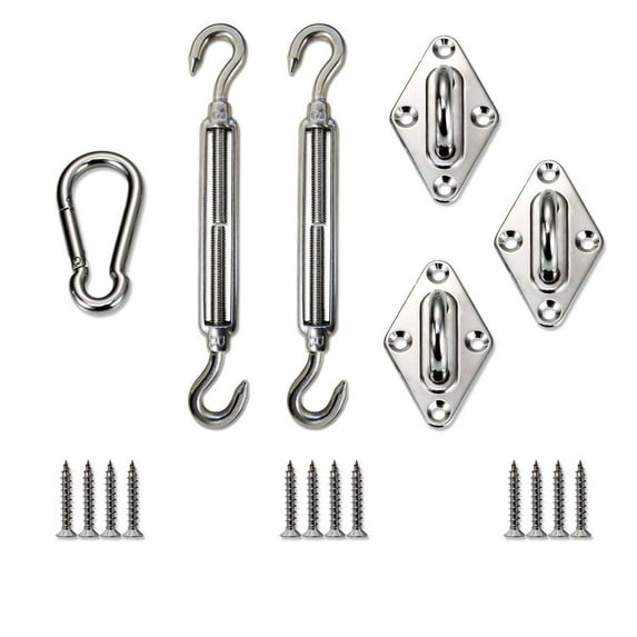 Jeremywell Sun Shade Sail Hardware Kit - 8 Inches - Super Heavy Duty - for Triangle Sun Shade Sails
