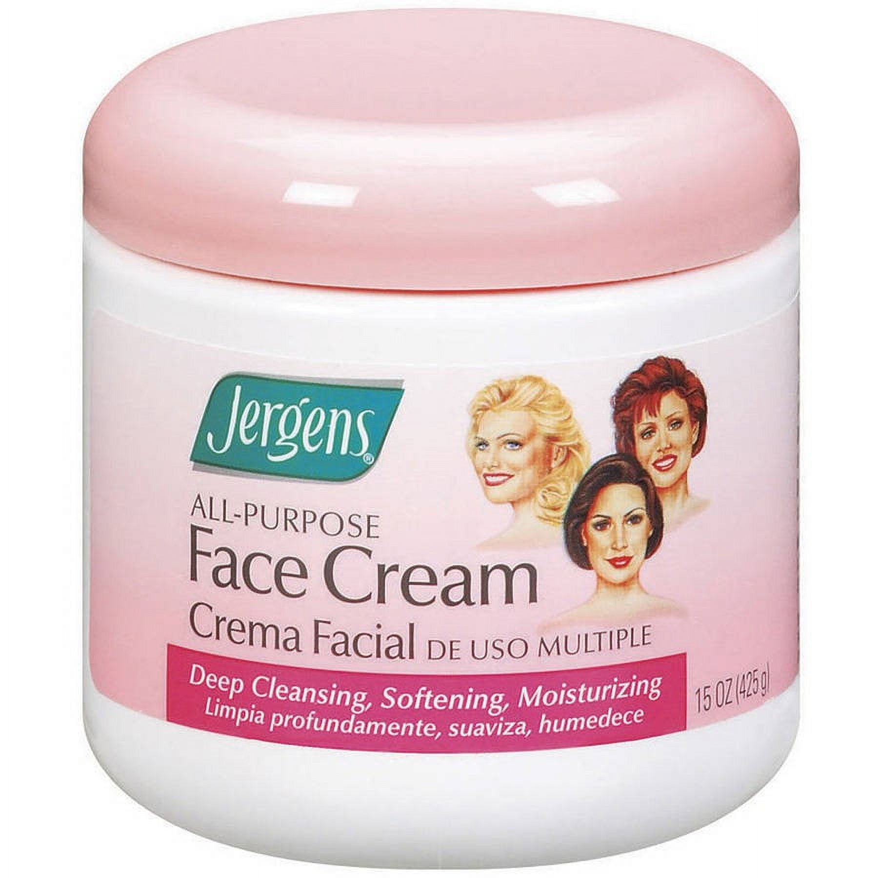 Jergens All Purpose Face Cream, Deep Cleansing Moisturizer, Lotion for Dry Skin, 15 fl oz