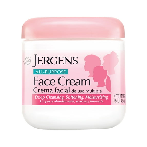 Jergens All Purpose Face Cream, Deep Cleansing Moisturizer, Lotion for Dry Skin, 15 fl oz