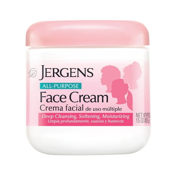 Jergens All Purpose Face Cream, Deep Cleansing Moisturizer, Lotion for Dry Skin, 15 fl oz