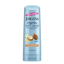 Jergens Argan Oil Weightless Wet Skin Body Lotion, Non-Greasy Moisturizer, for Dry Skin, 10 oz