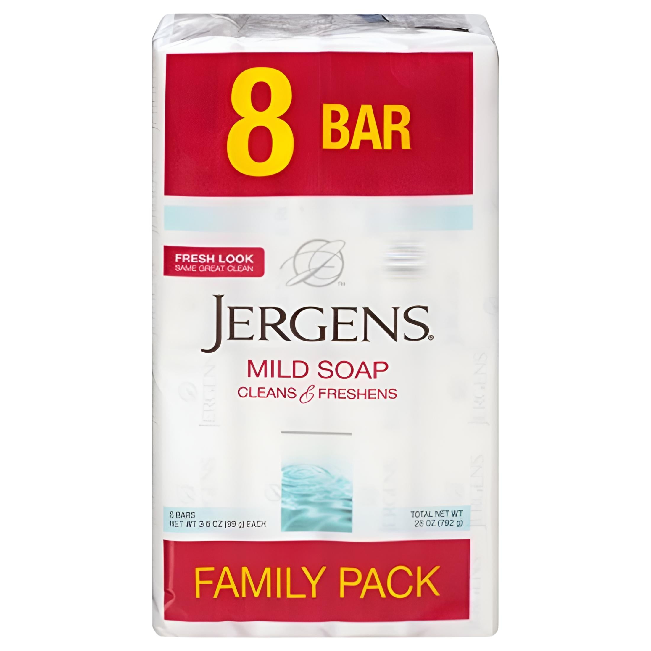 Jergens Family Pack Mild Soap 8 Bars 3.5 oz ea