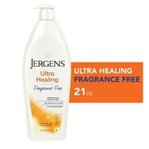 Jergens Fragrance Free Unscented Lotion, Ultra Healing Dry Skin Moisturizer, for Sensitive Skin, 48hr Hydration, 21 Oz