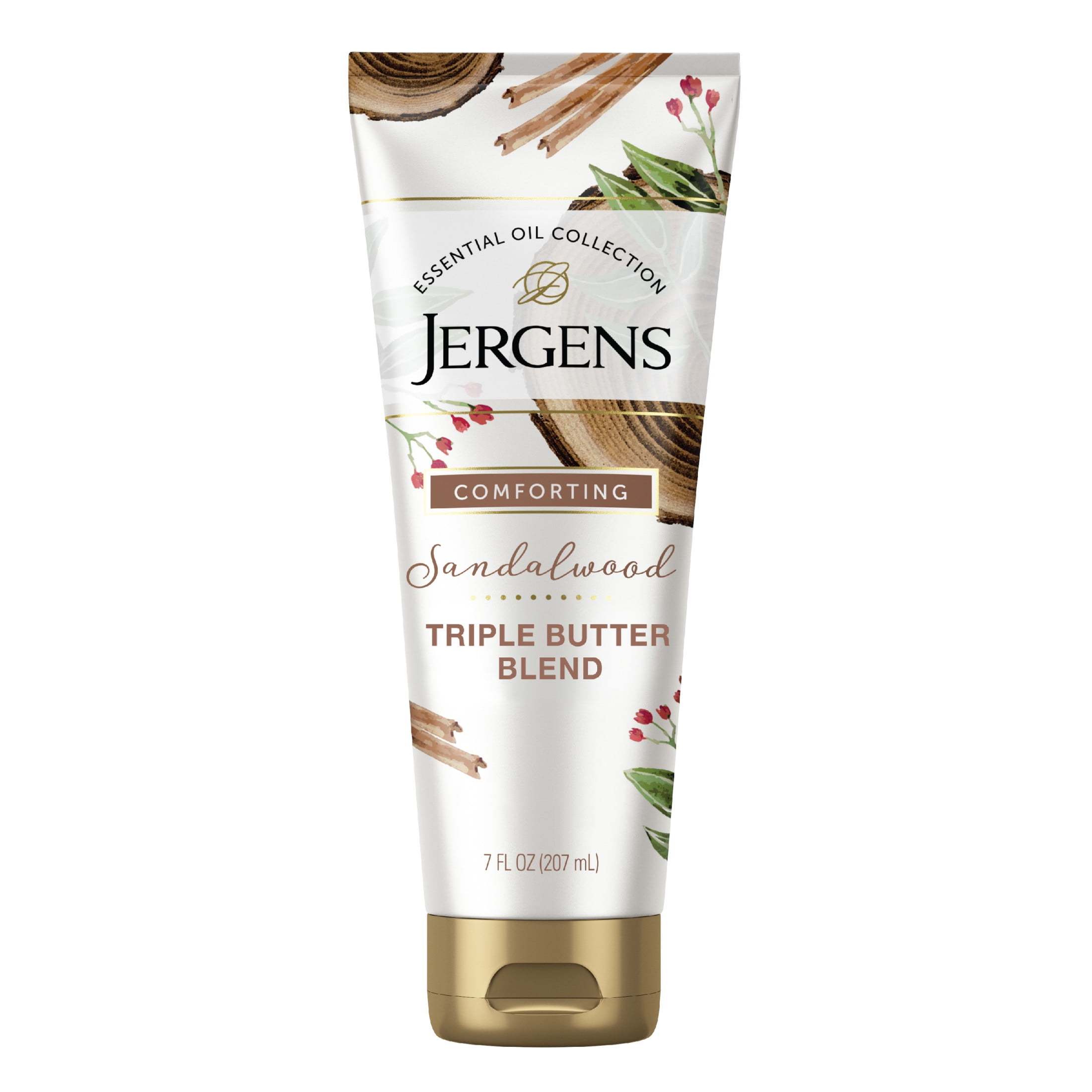 Jergens Hand and Body Lotion Butter with Sandalwood Essential Oils, Dry Skin Moisturizer, 7 oz