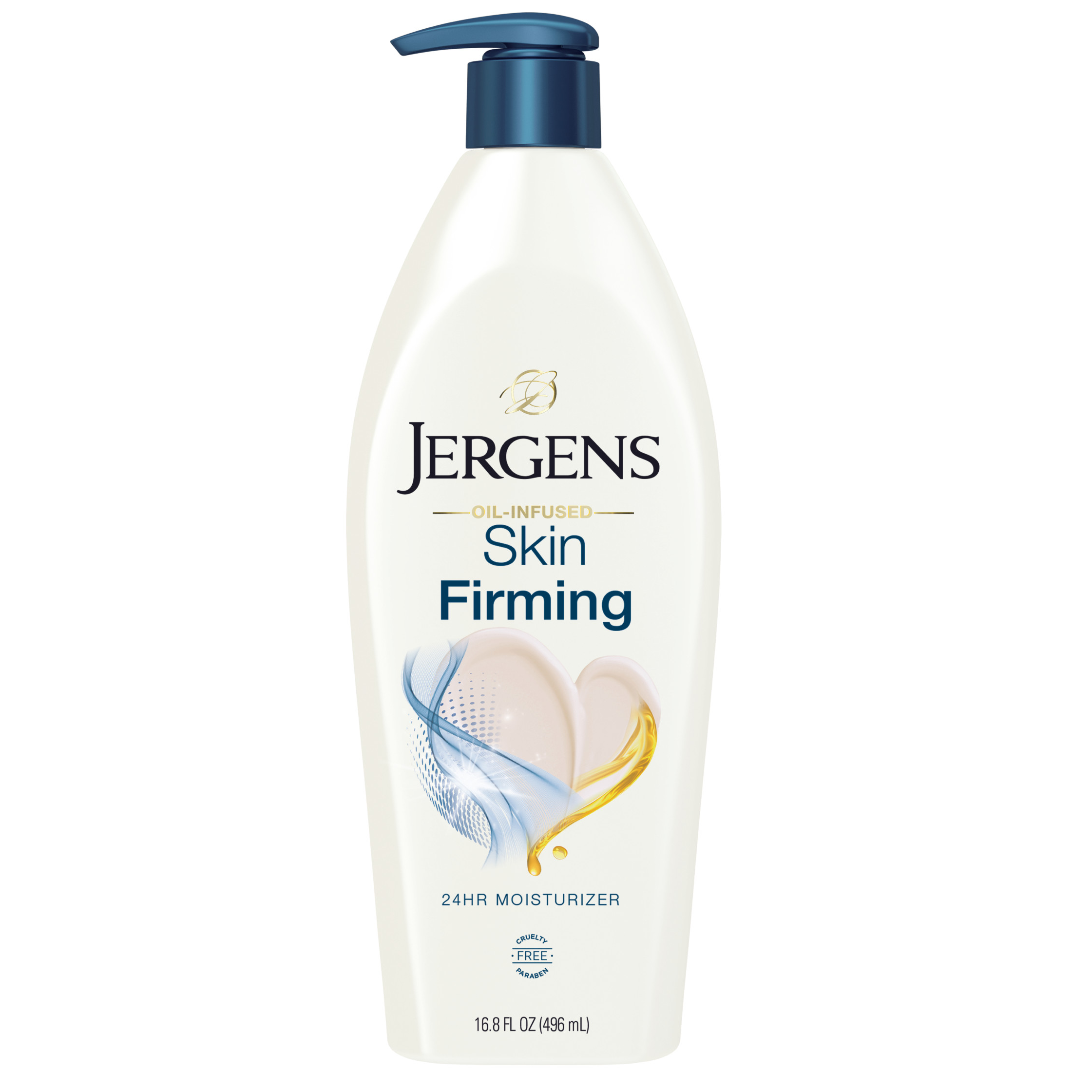 Jergens Hand and Body Lotion, Oil-Infused Skin Firming 24-Hour Body Lotion, 16.8 Oz - image 1 of 11